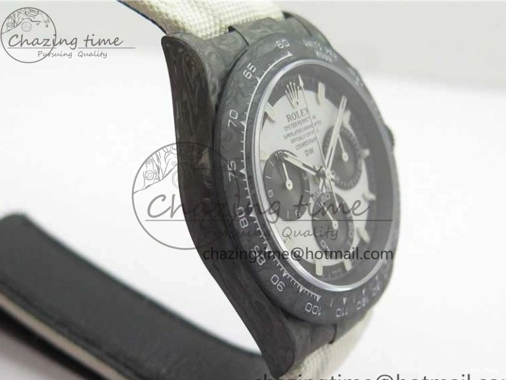 MiroTime 0320 WrinkleFree Daytona DIW Carbon Noob 1:1 Best Edition White Black Dial on Nylon Strap SA 2614